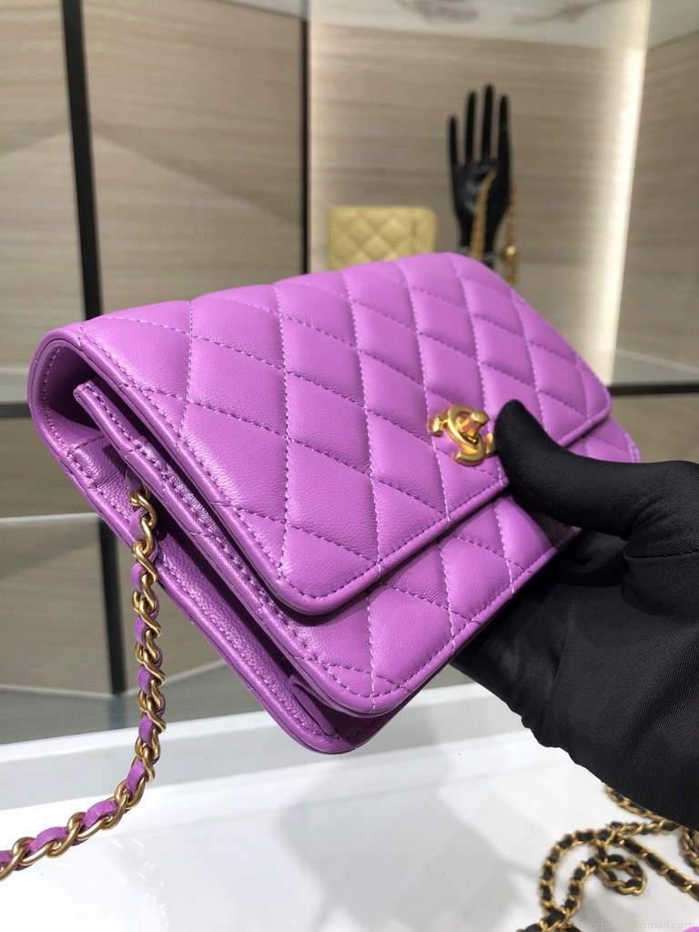 Chanel Wallet on Chain Lambskin AP1450 Purple