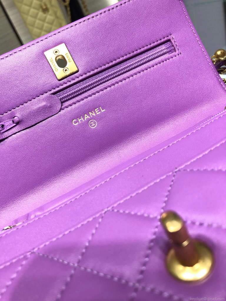 Chanel Wallet on Chain Lambskin AP1450 Purple