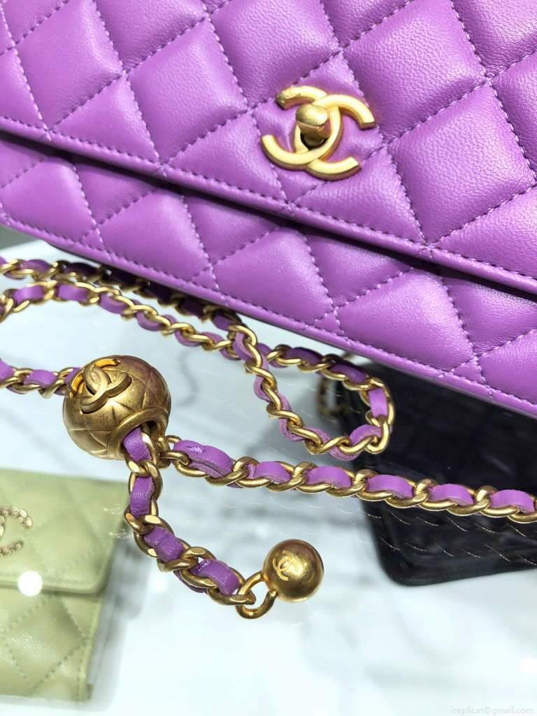 Chanel Wallet on Chain Lambskin AP1450 Purple