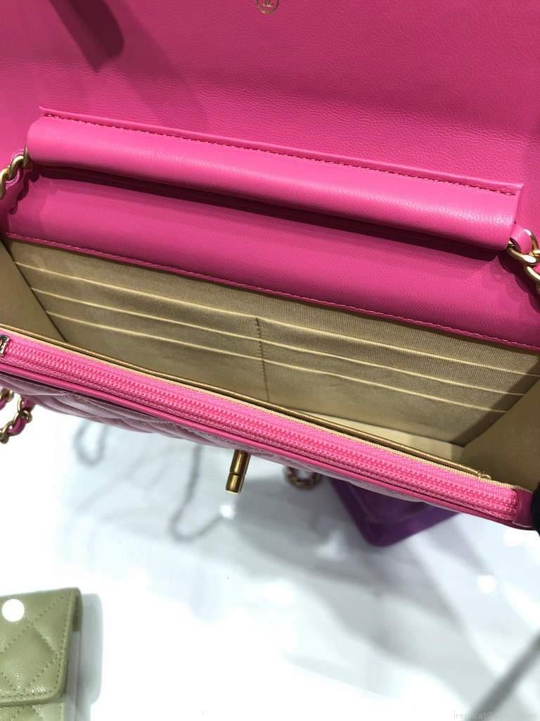 Chanel Wallet on Chain Lambskin AP1450 Rose Red