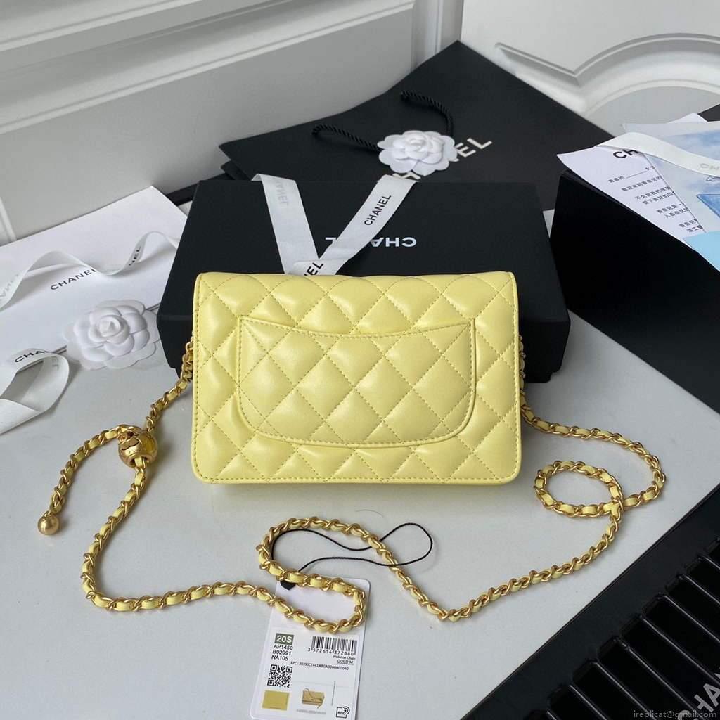 Chanel Wallet on Chain Lambskin AP1450 Yellow