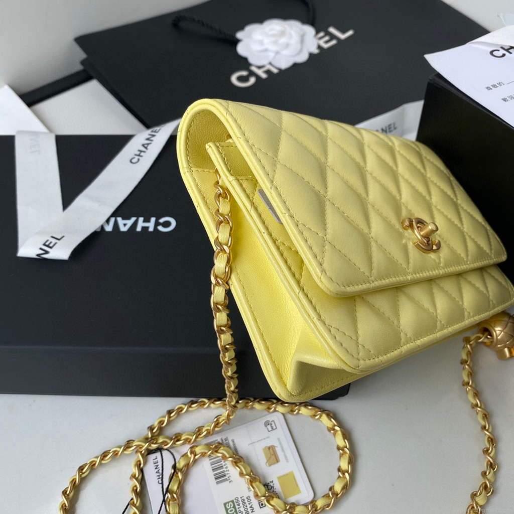Chanel Wallet on Chain Lambskin AP1450 Yellow