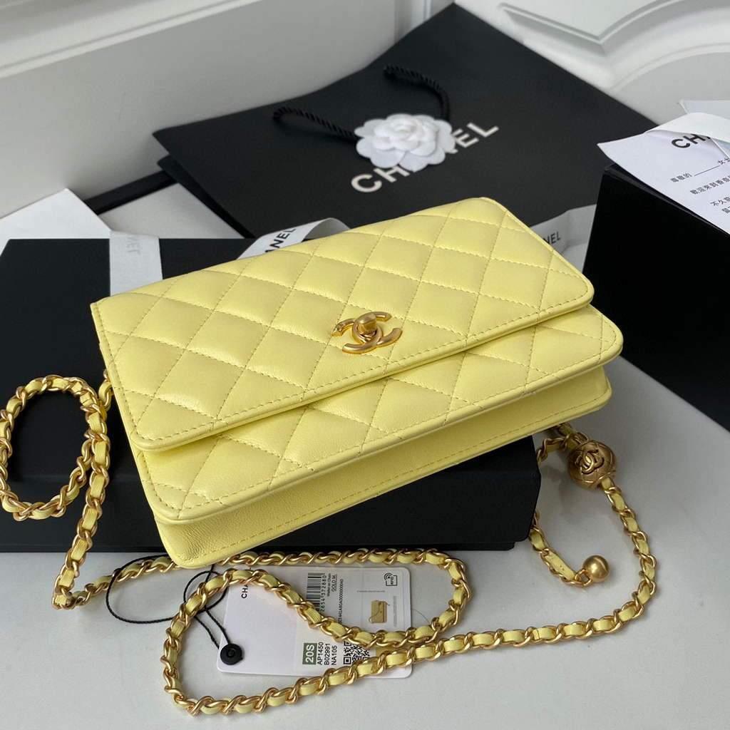 Chanel Wallet on Chain Lambskin AP1450 Yellow