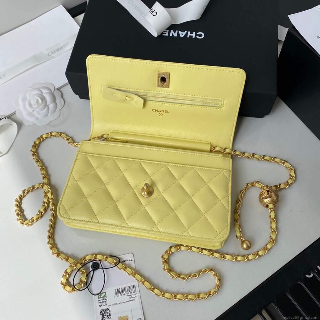 Chanel Wallet on Chain Lambskin AP1450 Yellow