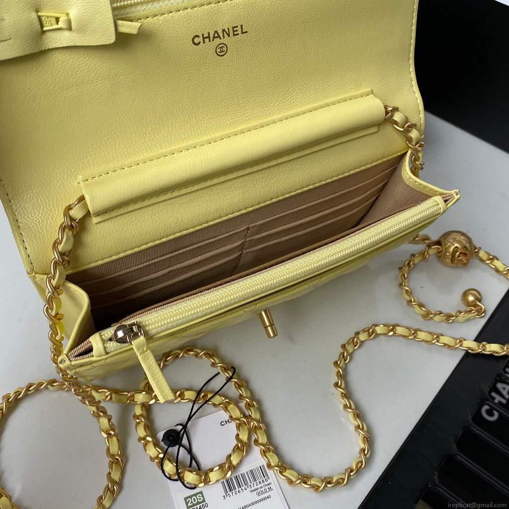 Chanel Wallet on Chain Lambskin AP1450 Yellow
