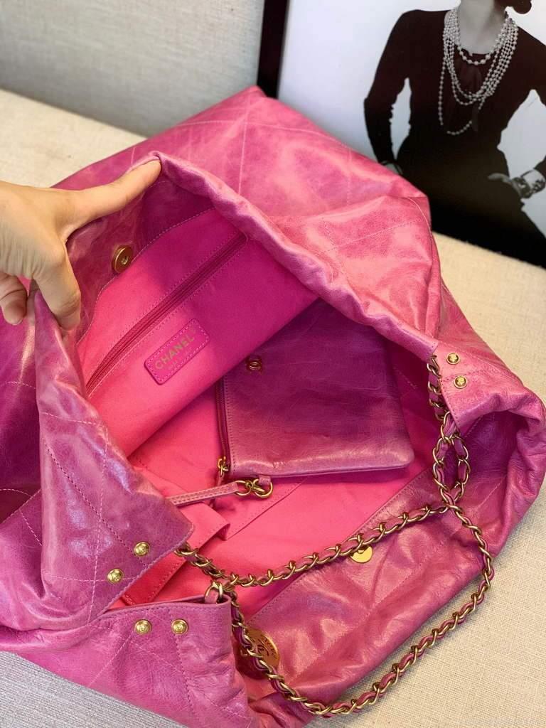Chanel A68200 Large Chain Shopping Bag Plum