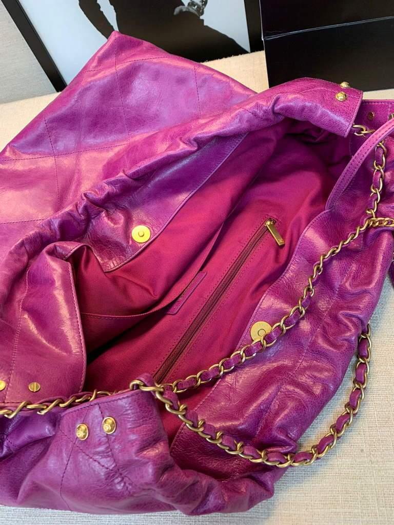 Chanel A68200 Large Chain Shopping Bag Purple