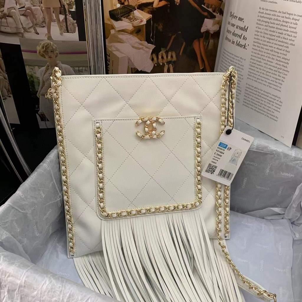 Chanel AS2956 Shopping Bag Calfskin White