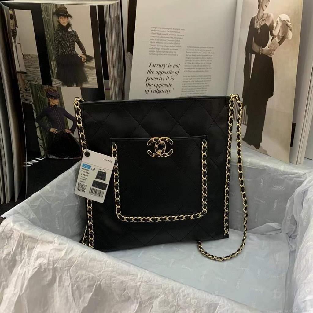 Chanel AS2973 Shopping Bag Calfskin Black