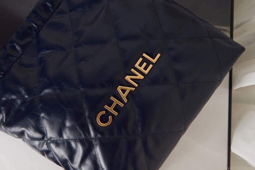 Chanel Shopping Bag Tote AS3261 Navy Blue