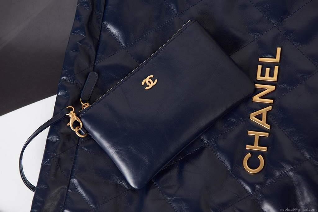 Chanel Shopping Bag Tote AS3261 Navy Blue