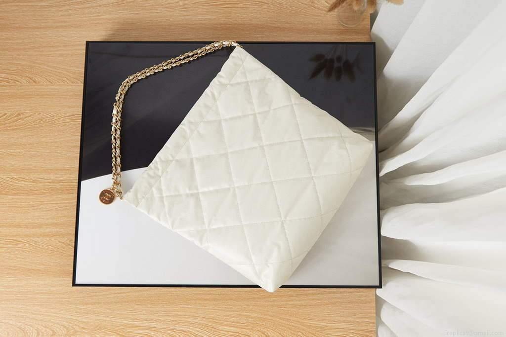 Chanel Shopping Bag Tote AS3261 White with black
