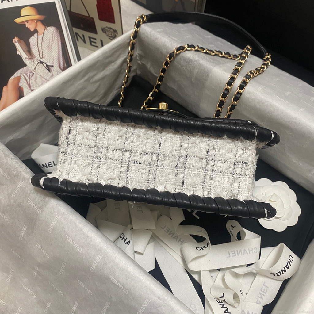 Chanel AS2496 Flap Bag Shoulder Bag Canvas White