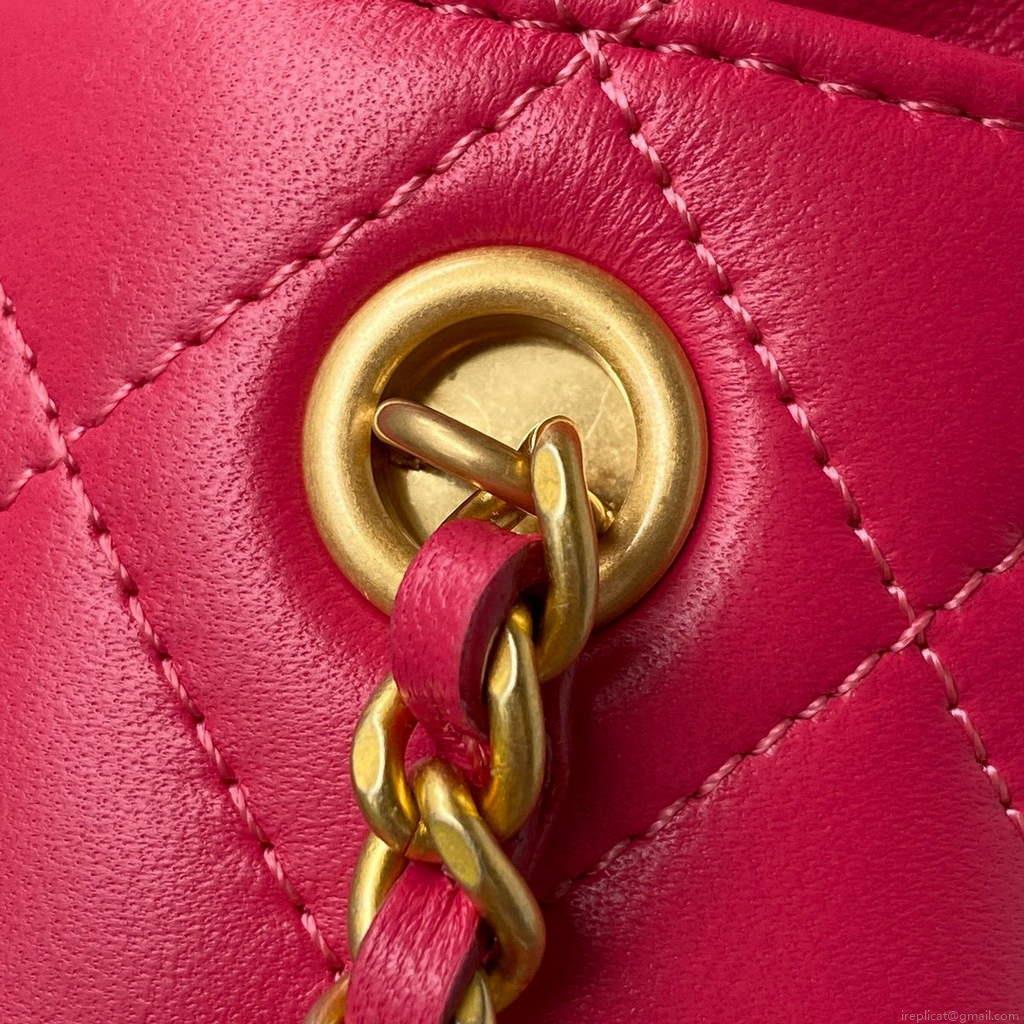 Chanel Bucket With Chain bag AS2257 Red