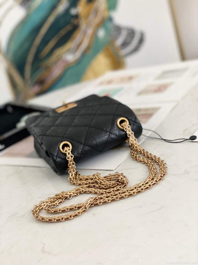 Chanel Flap Phone Shoulder bag Lampskin Red AS1326 Black