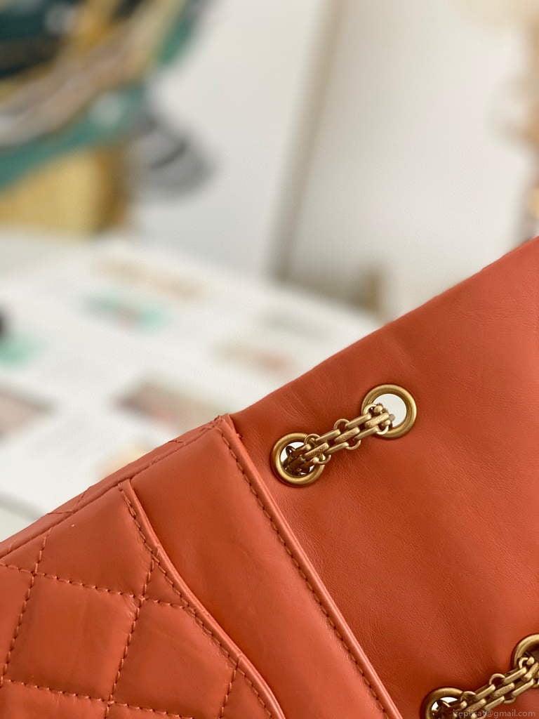 Chanel Flap Phone Shoulder bag Lampskin Red AS1326 Orange