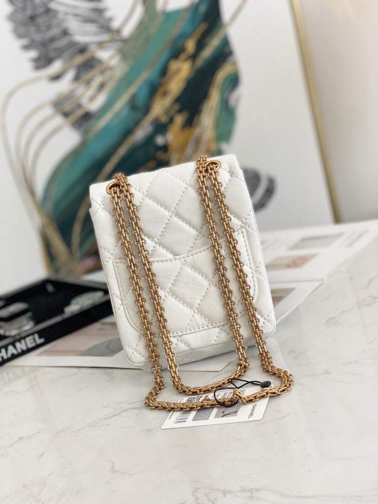 Chanel Flap Phone Shoulder bag Lampskin Red AS1326 White