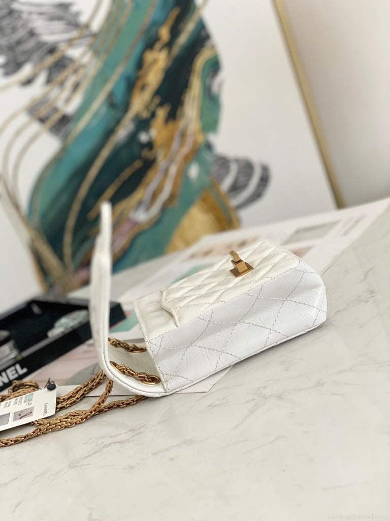 Chanel Flap Phone Shoulder bag Lampskin Red AS1326 White
