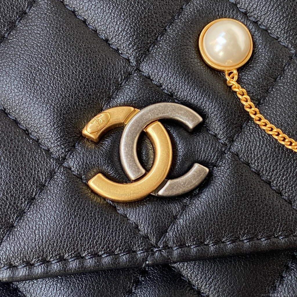Chanel AP2508 Wallet On Chain Lambskin Shoulder Bag Black