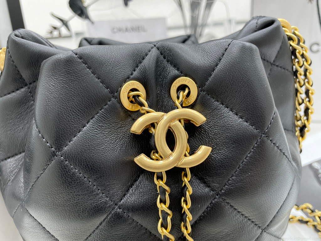 Chanel AS2859 Bucket Bag Lambskin Black