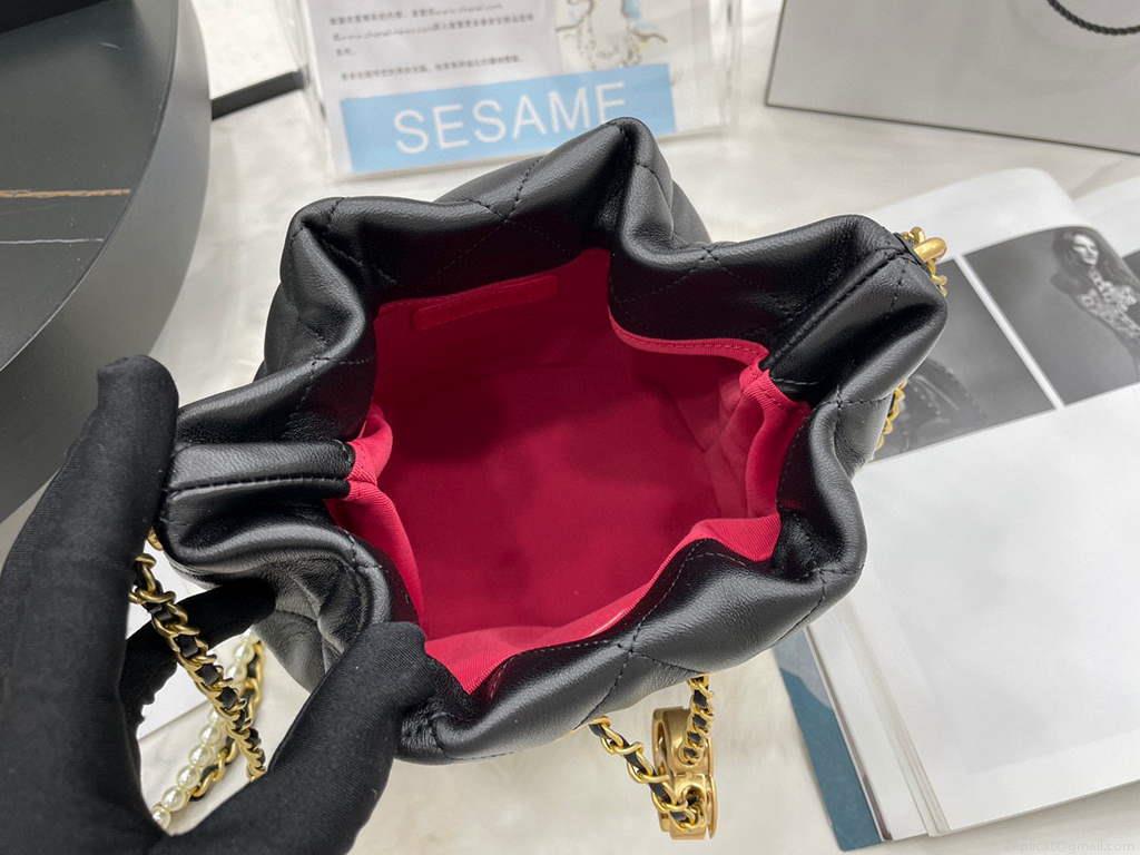Chanel AS2859 Bucket Bag Lambskin Black