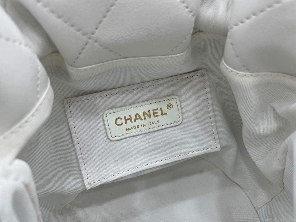 Chanel AS2859 Bucket Bag Lambskin White