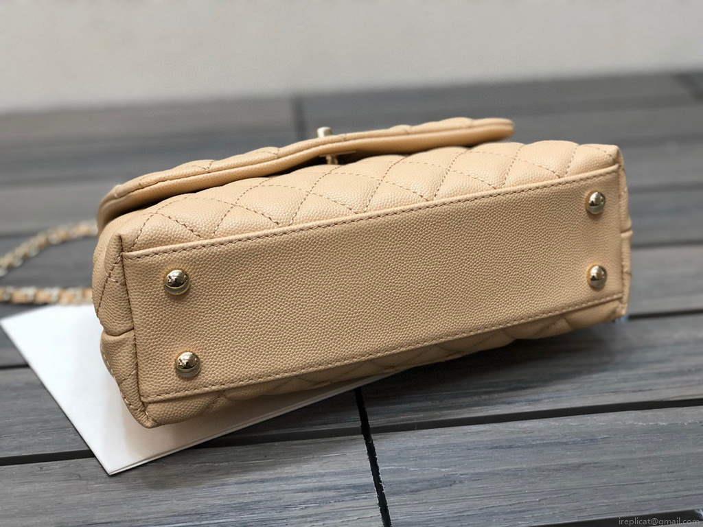 Chanel A92990 Medium Flap Bag With Top Handle Bag Apricot