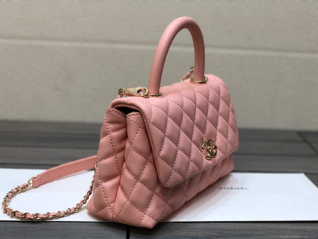 Chanel A92990 Medium Flap Bag With Top Handle Bag Pink