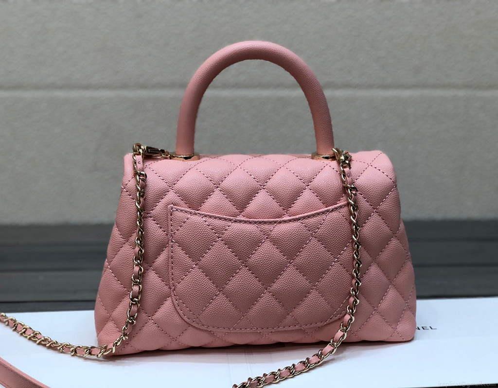 Chanel A92990 Medium Flap Bag With Top Handle Bag Pink