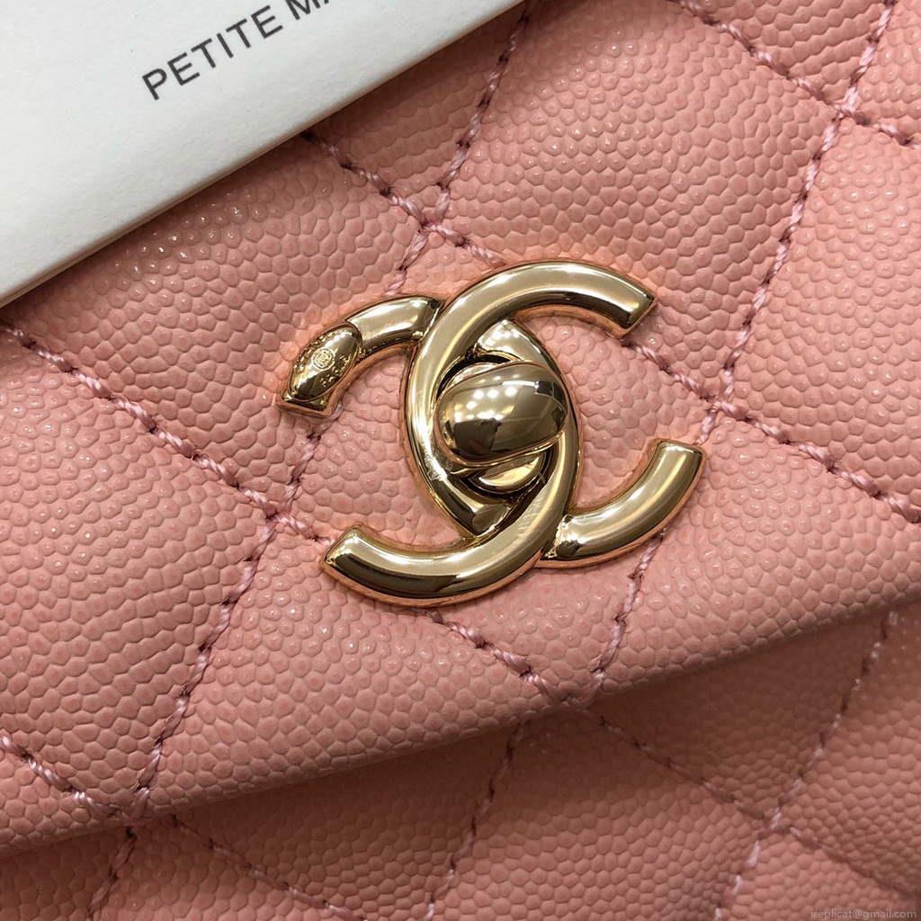 Chanel A92990 Medium Flap Bag With Top Handle Bag Pink
