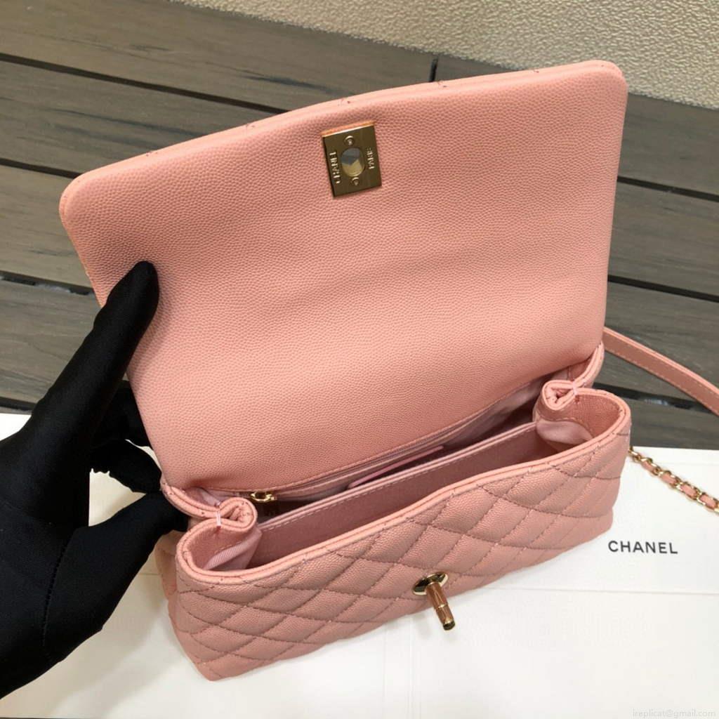 Chanel A92990 Medium Flap Bag With Top Handle Bag Pink