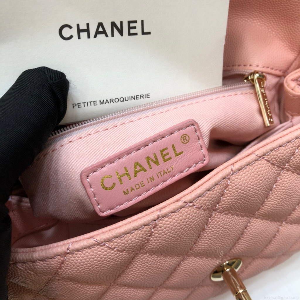 Chanel A92990 Medium Flap Bag With Top Handle Bag Pink