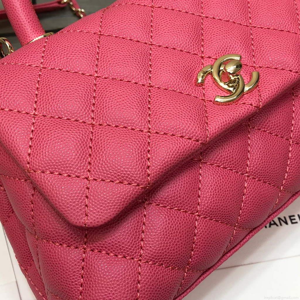Chanel A92990 Medium Flap Bag With Top Handle Bag Rose Red