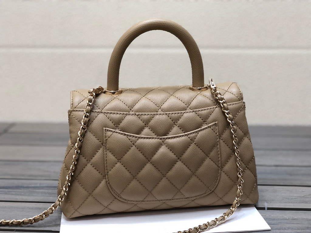 Chanel A92991 Large Flap Bag With Top Handle handBag Apricot