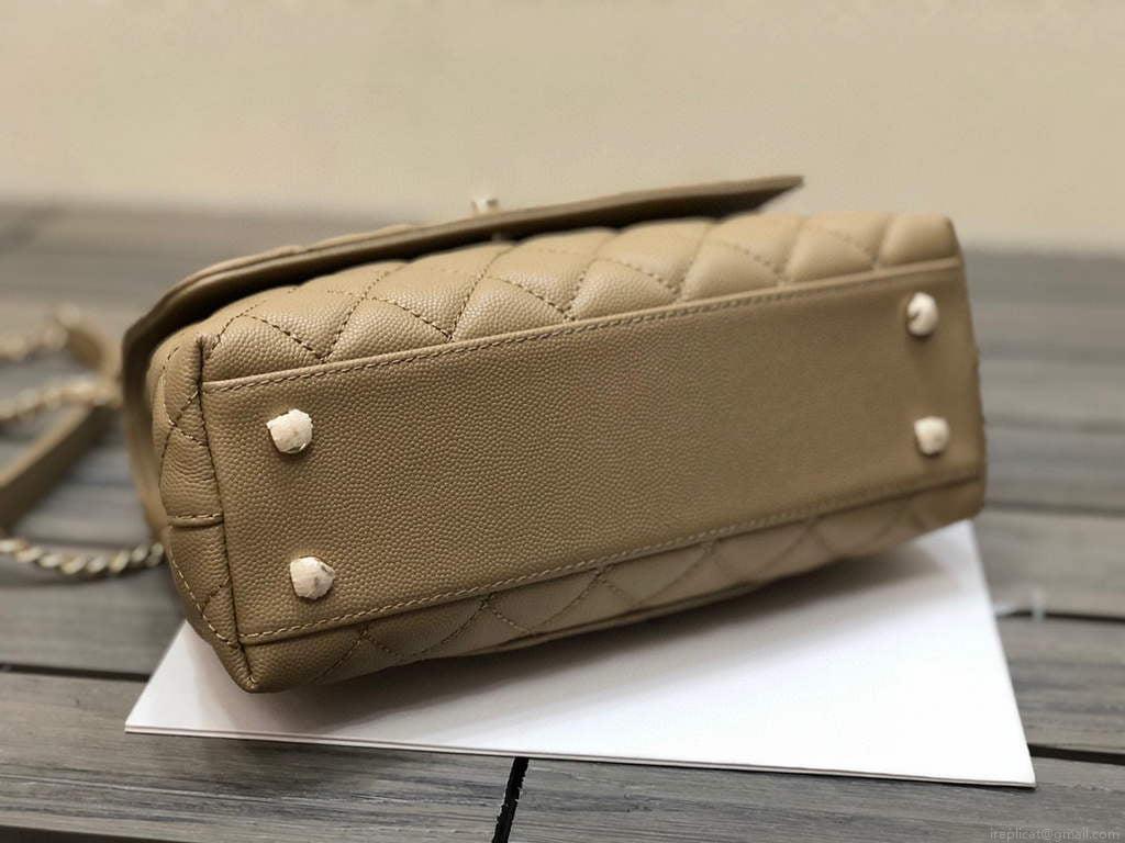 Chanel A92991 Large Flap Bag With Top Handle handBag Apricot