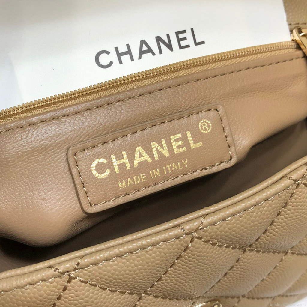 Chanel A92991 Large Flap Bag With Top Handle handBag Apricot