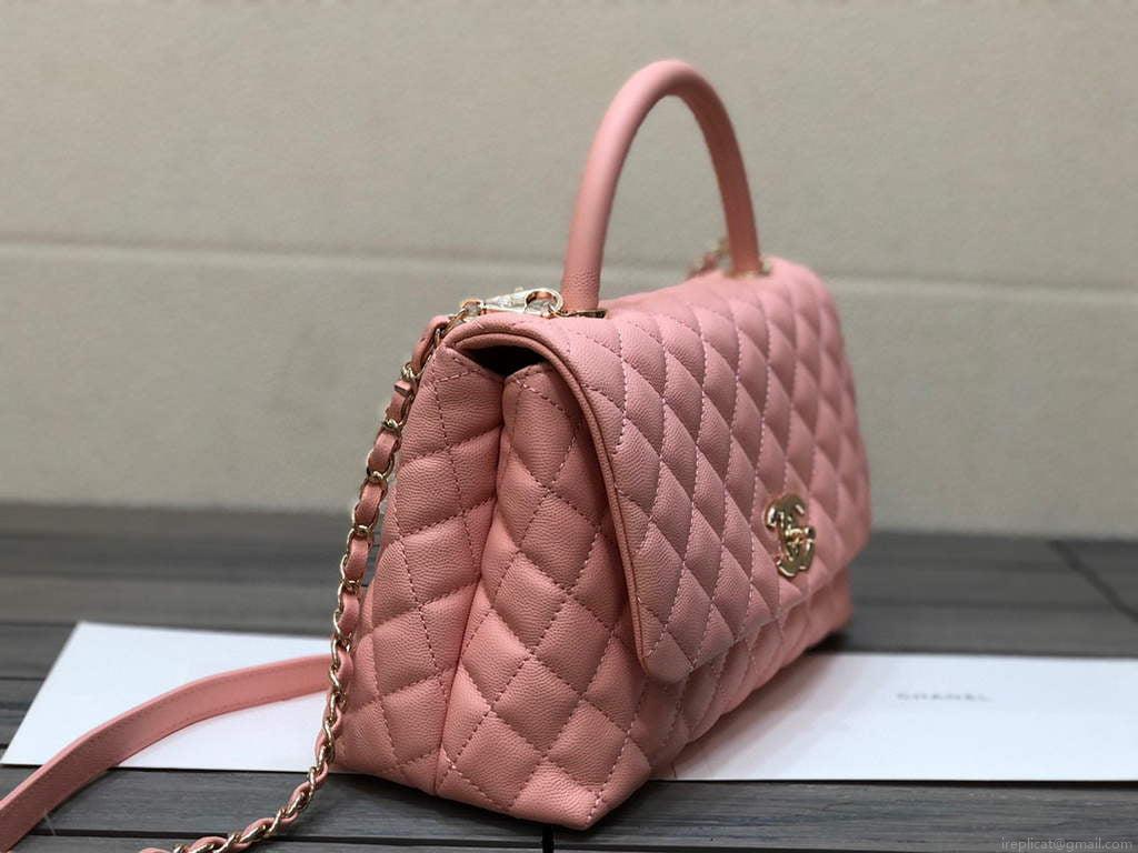Chanel A92991 Large Flap Bag With Top Handle handBag Pink