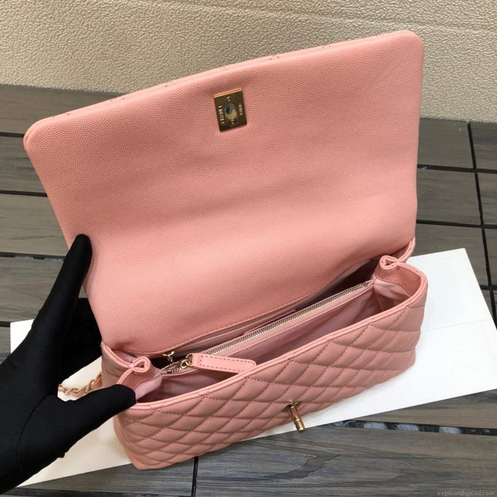 Chanel A92991 Large Flap Bag With Top Handle handBag Pink