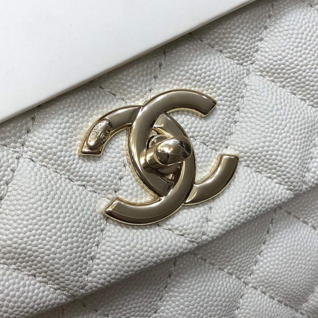 Chanel A92991 Large Flap Bag With Top Handle handBag White