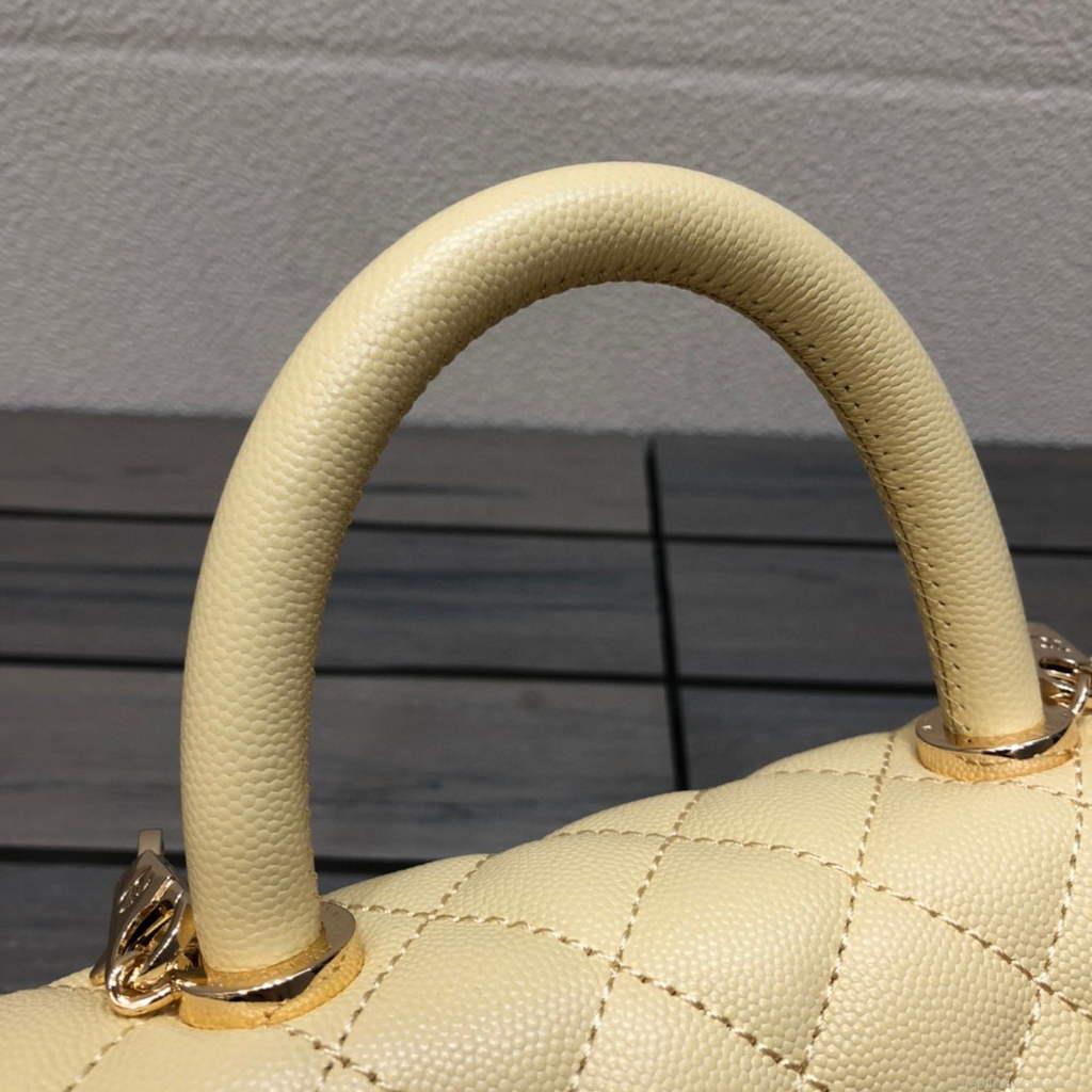 Chanel A92991 Large Flap Bag With Top Handle handBag Yellow