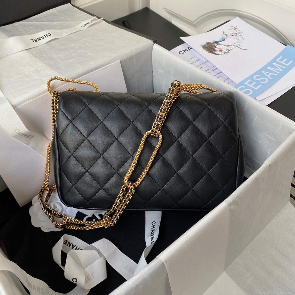 Chanel AS2976 Flap Bag Lambskin Black