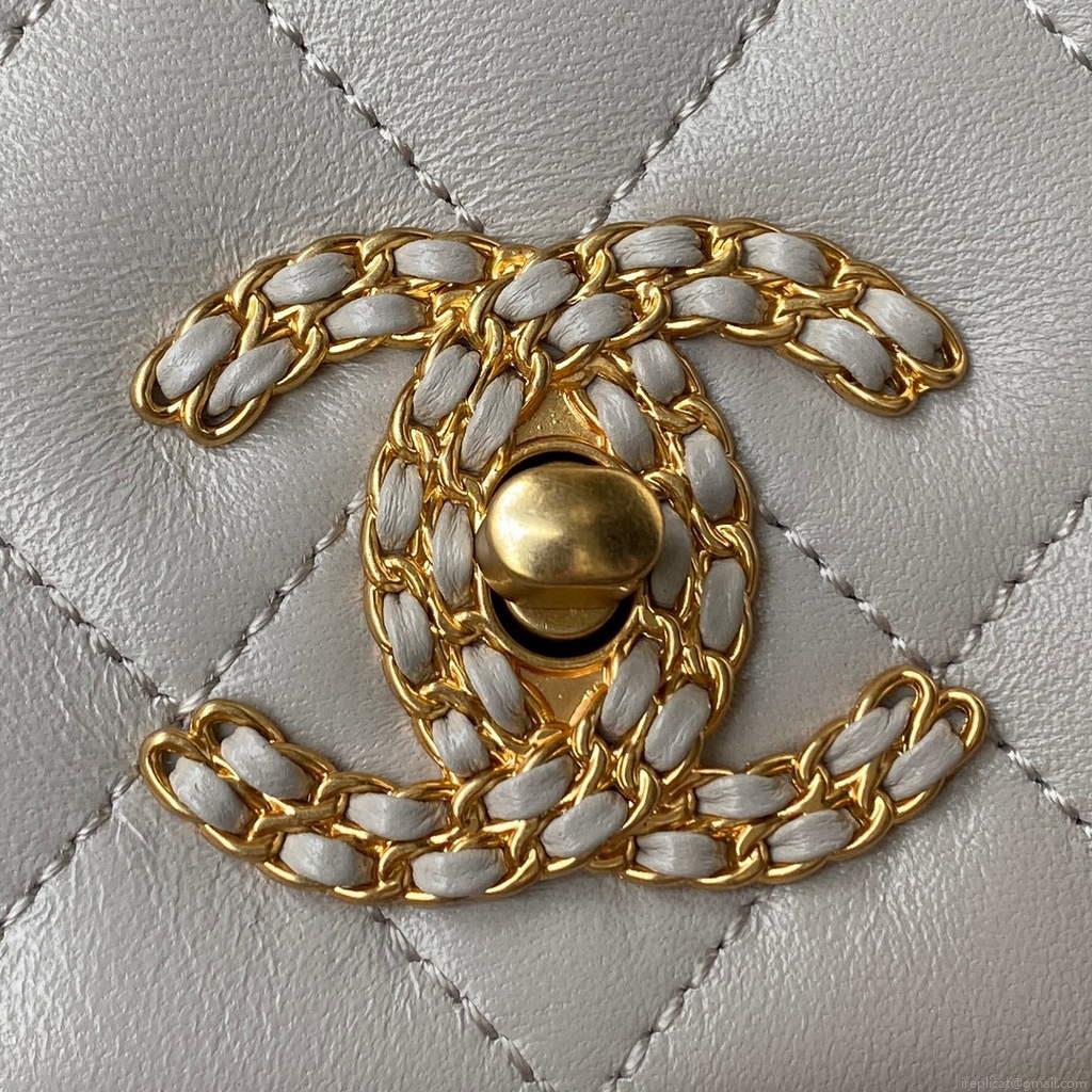 Chanel AS2976 Flap Bag Lambskin Gray