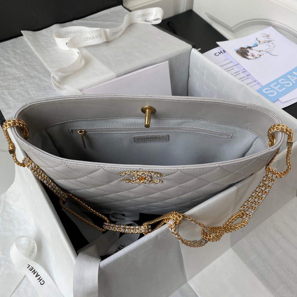 Chanel AS2977 Small Box Bag Shoulder bag Gray