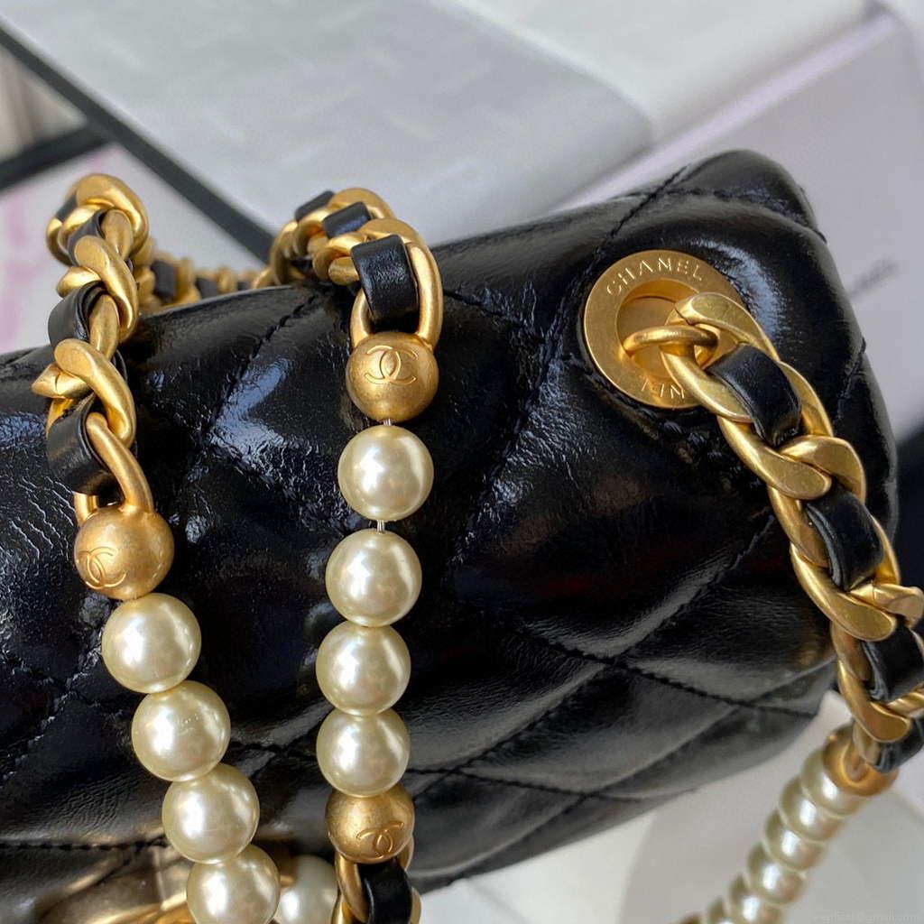 Chanel AS3000 Mini Flap Bag Calfskin Black
