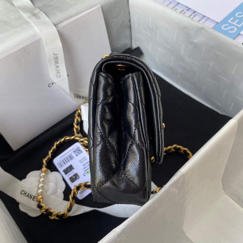 Chanel AS3000 Mini Flap Bag Calfskin Black