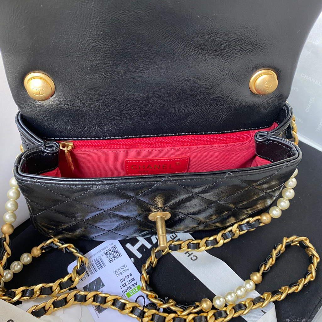 Chanel AS3000 Mini Flap Bag Calfskin Black