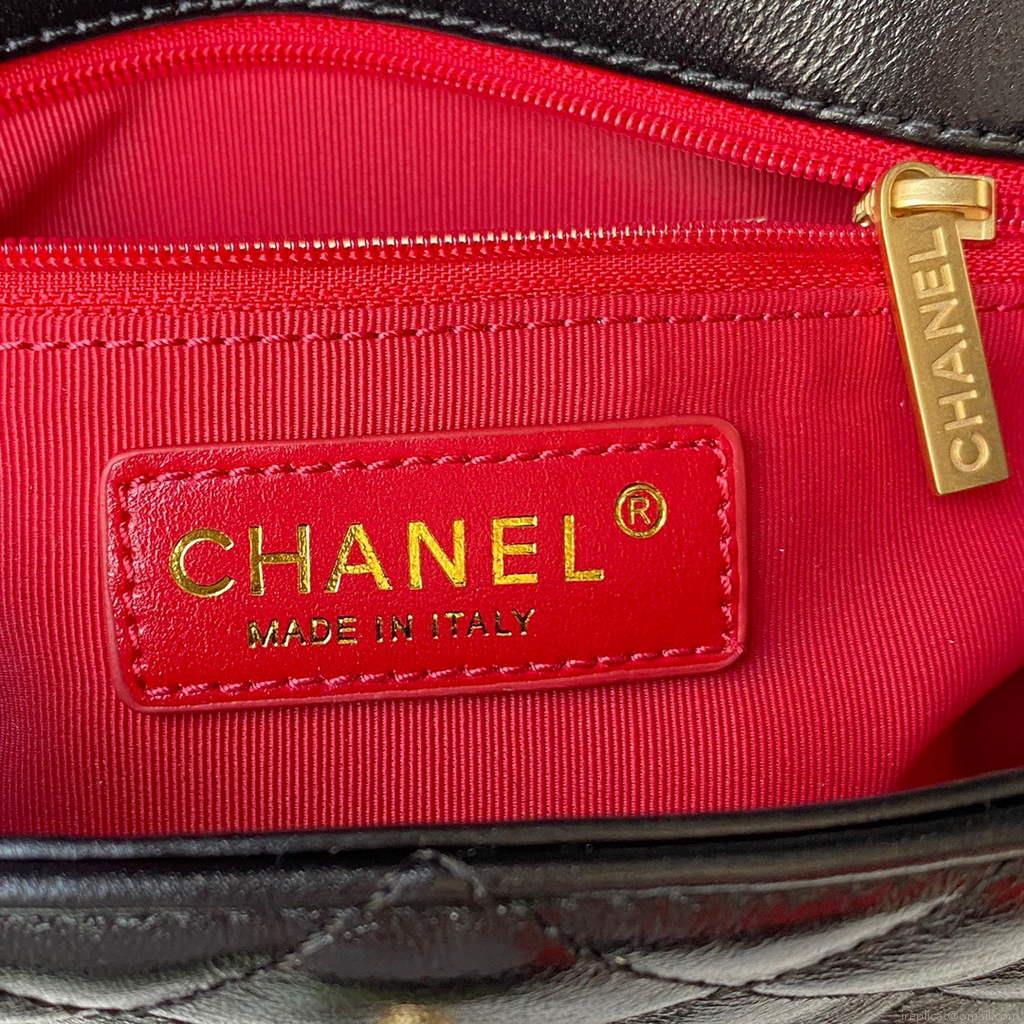 Chanel AS3000 Mini Flap Bag Calfskin Black