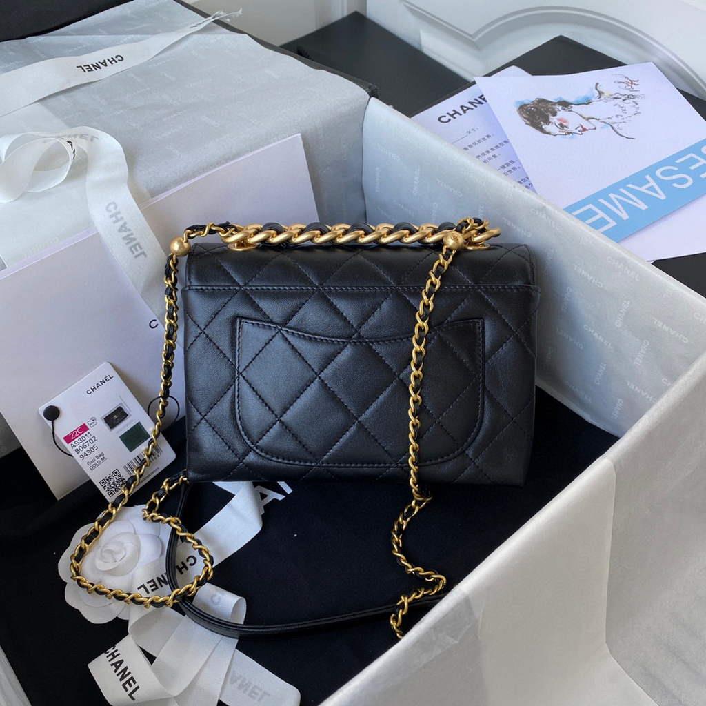 Chanel AS3011 Small Flap Bag Lambskin Black