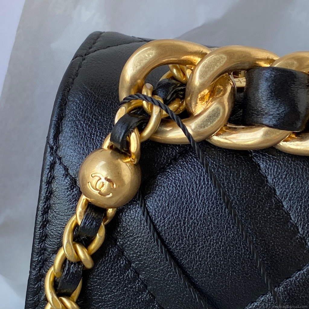 Chanel AS3011 Small Flap Bag Lambskin Black