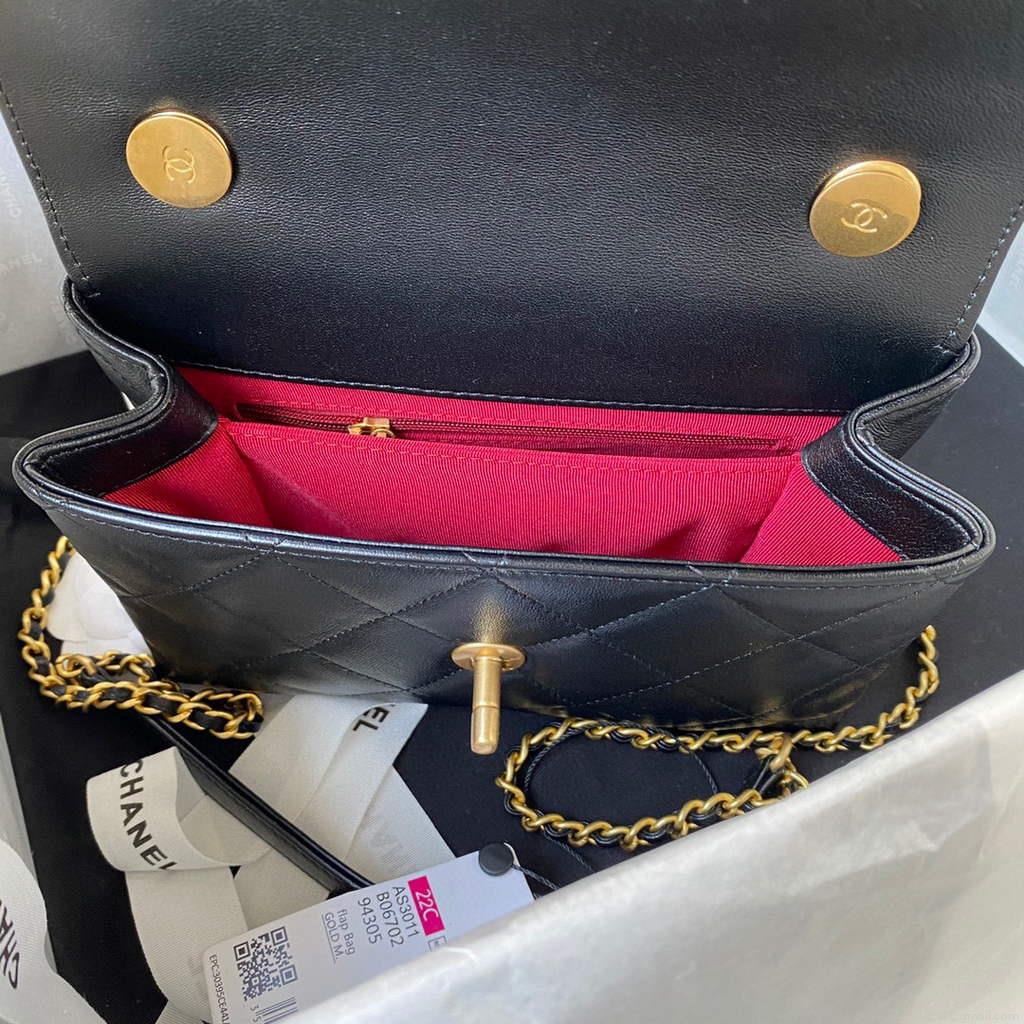Chanel AS3011 Small Flap Bag Lambskin Black